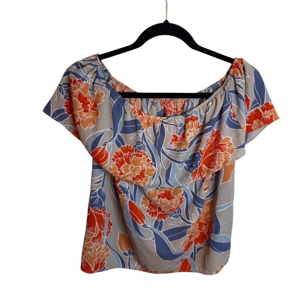 C&E Tropical Floral Off Shoulder Blouse